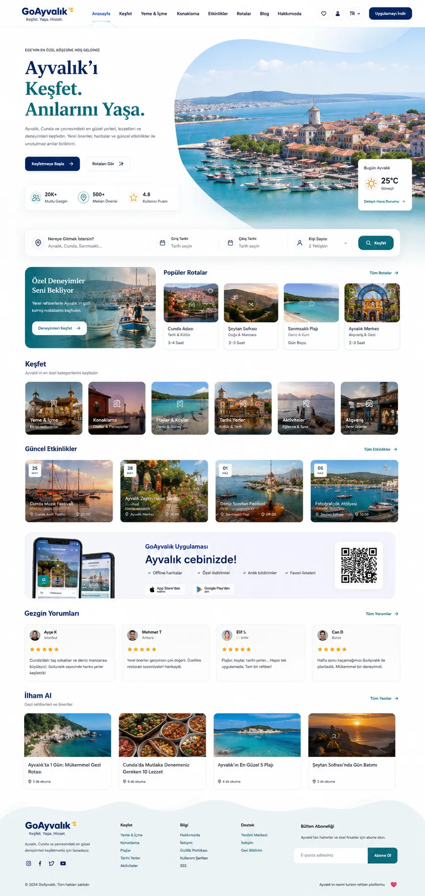 GoAyvalık web sitesi mockup