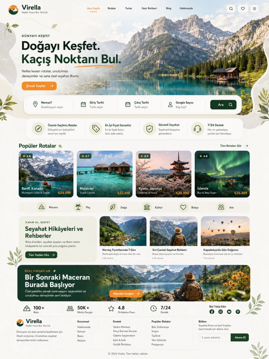 Virella / Adventure Variant web sitesi mockup
