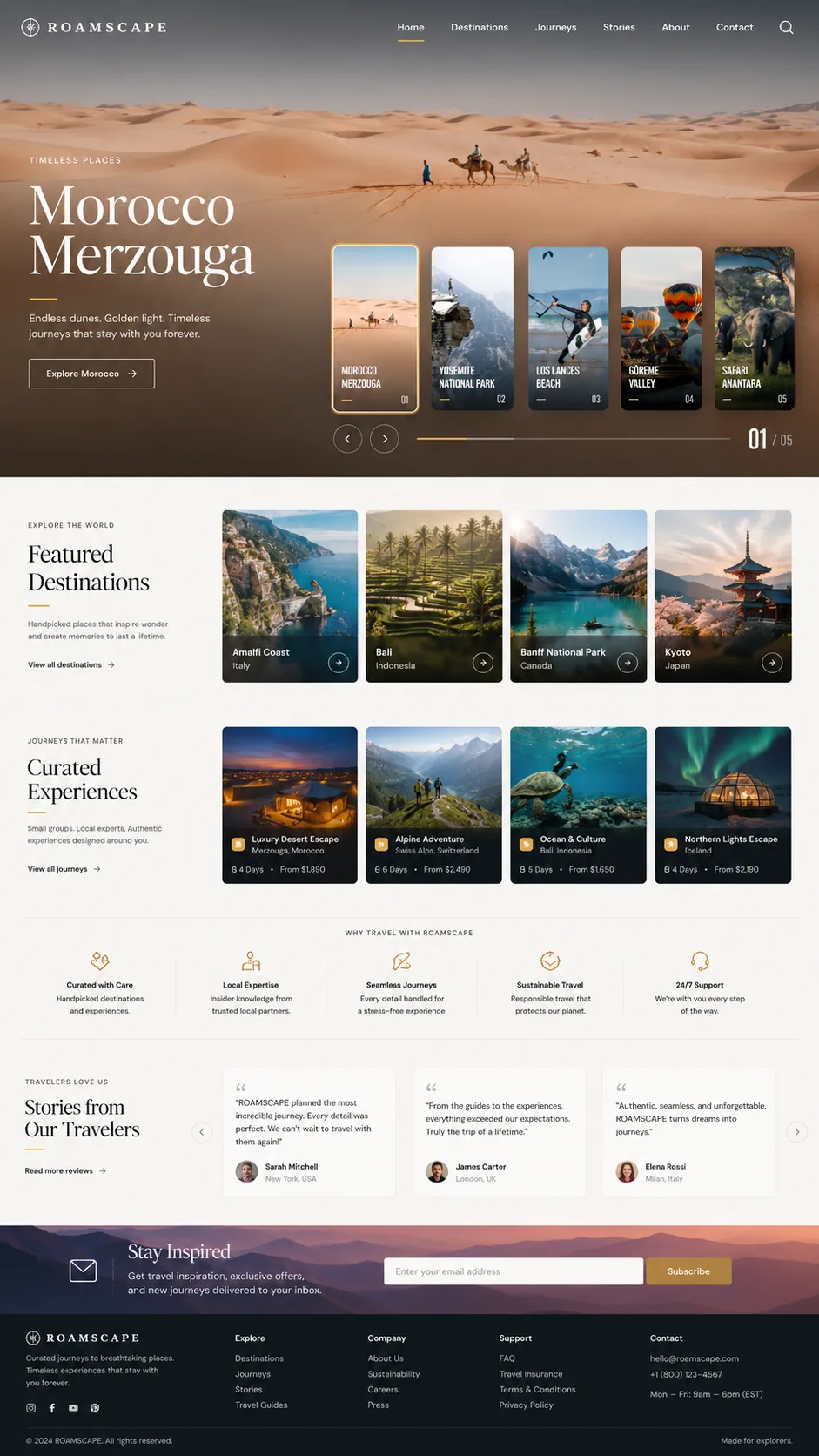 TOURISM web tasarım örneği